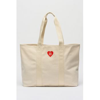 Geanta tote de panza Becky - Alb fildes
