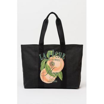 Geanta tote de panza cu imprimeu Becky - Negru