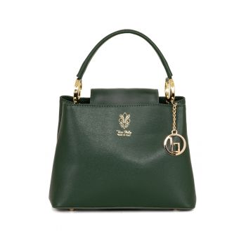 Geanta tote din piele cu accesoriu logo