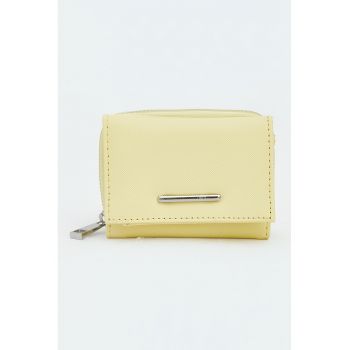 Portofel cu buzunare multiple - Galben pastel