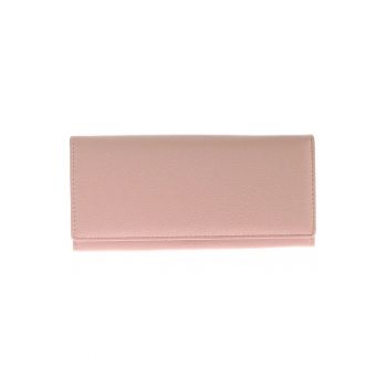 Portofel elegant roz pudrat cu design minimalist
