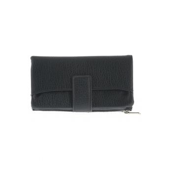 Portofel negru clasic cu design structurat