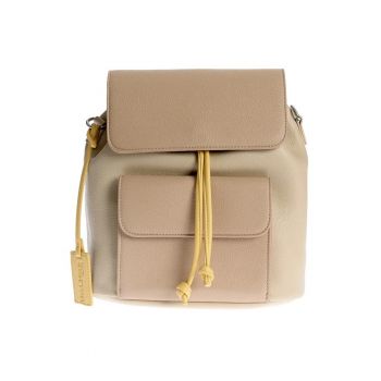 Rucsac bej elegant cu design minimalist si inchidere cu snur