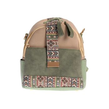 Rucsac casual multicolor cu design etnic si detalii moderne