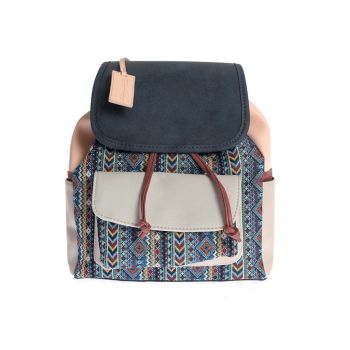 Rucsac casual multicolor cu imprimeu etnic si design modern