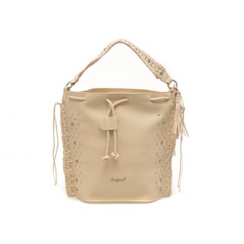 Rucsac DESIGUAL alb, SAKP33, din piele ecologica