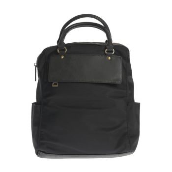 Rucsac negru elegant cu manere duble si design urban