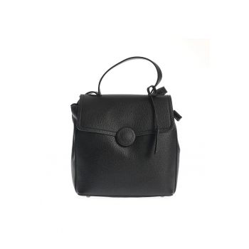 Rucsac negru minimalist cu clapeta eleganta