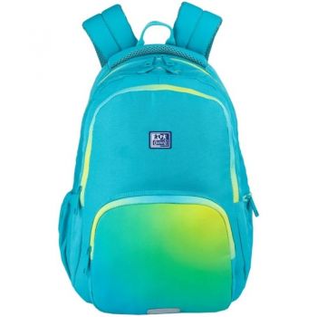 Rucsac Oxford Gradient, 3 Compartimente, 44 x 29 x 20 cm, Galben/Turcoaz