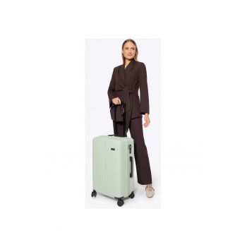 Troler mediu  ABS - 4 roti - design modern - mint - 55x35x23cm