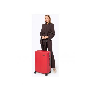 Troler mediu  ABS - rosu - 4 roti - design modern