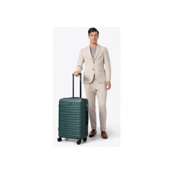 Troler  mediu - ABS - verde - 4 roti duble - maner telescopic