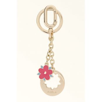 Breloc cu talisman floare - Rosu/Auriu