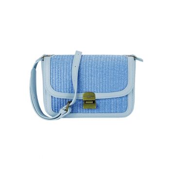 Geanta albastru deschis crossbody cu model impletit CM7497 15 20243 - Albastru deschis