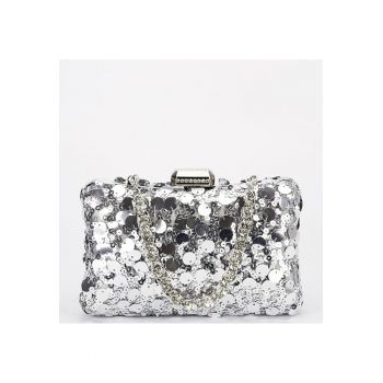 Geanta clutch arginite cu paiete BYH-896 05 20255 - Argintiu