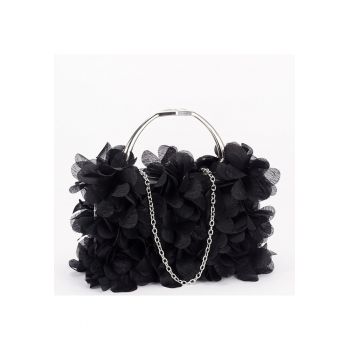 Geanta clutch negru cu model floral 3D BXQ-327 05 20260 - Negru