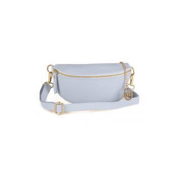 Geanta crossbody convertibila de piele Perugino - Albastru glaciar