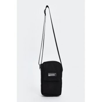 Geanta crossbody cu fermoar - Negru
