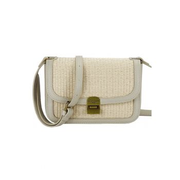 Geanta crossbody cu model impletit 15 - Bej - 14x20x7