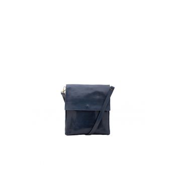 Geanta crossbody de piele - Albastru