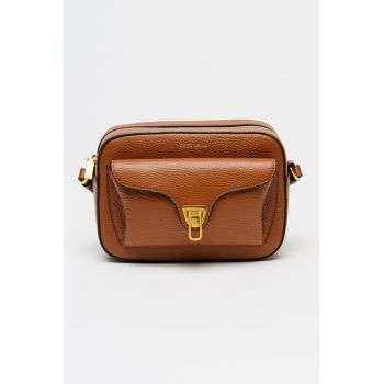 Geanta crossbody de piele Beat Soft - Negru/Maro