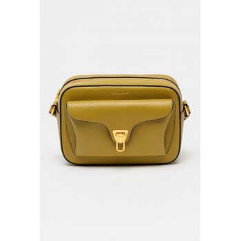 Geanta crossbody de piele Beat Soft - Verde stins