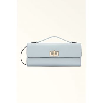 Geanta crossbody de piele Clara - Albastru glaciar