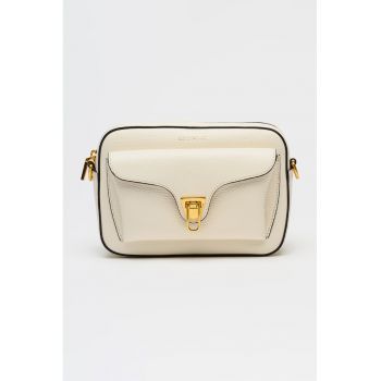 Geanta crossbody de piele cu barera detasabila Beat Soft - Alb fildes