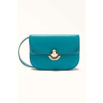 Geanta crossbody de piele cu clapa