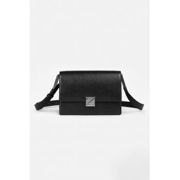 Geanta crossbody de piele ecologica - Negru