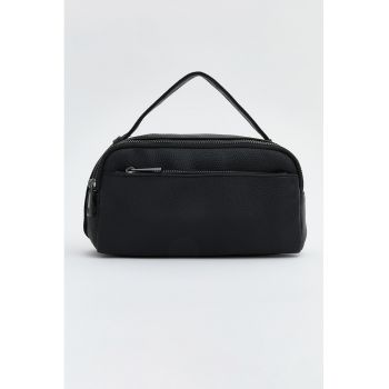 Geanta crossbody de piele ecologica - Negru