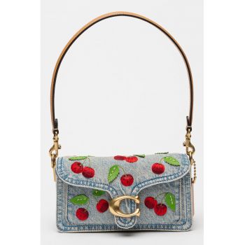 Geanta crossbody din denim cu detalii brodate Tabby - Albastru deschis melange