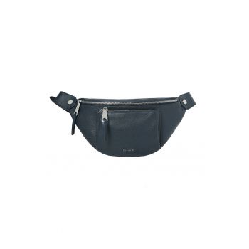 Geanta crossbody din piele cu bareta ajustabila - Bleumarin
