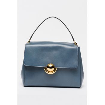 Geanta crossbody din piele cu bareta ajustabila Domus - Albastru inchis