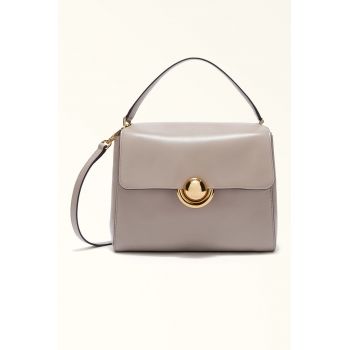 Geanta crossbody din piele cu bareta ajustabila Domus - Liliac prafuit