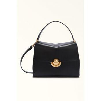 Geanta crossbody din piele cu bareta ajustabila Domus - Negru