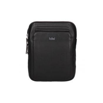 Geanta crossbody din piele cu bareta ajustabila - Negru