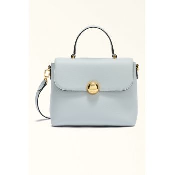 Geanta crossbody din piele cu maner fix Moonlight - Negru/Albastru azur