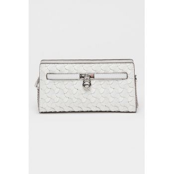 Geanta crossbody din piele ecologica cu bareta din lant Hamilton - Alb