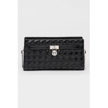 Geanta crossbody din piele ecologica cu bareta din lant Hamilton - Negru