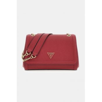 Geanta crossbody din piele ecologica cu bareta din lant Noelle - Rosu vermillion