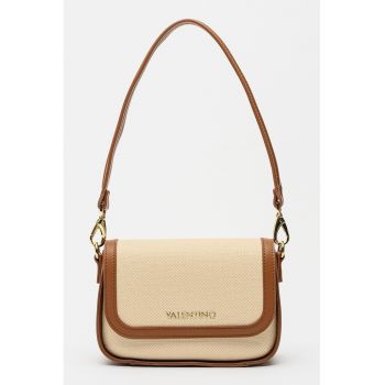 Geanta crossbody din piele ecologica - Maro/Bej deschis