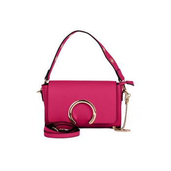Geanta crossbody din piele Giada - Fucsia/Roz - 16x24x8
