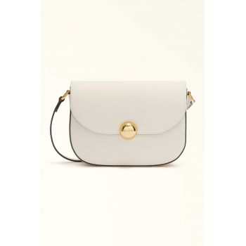 Geanta crossbody din piele Moonlight - Alb/Negru stins