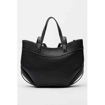 Geanta crossbody din piele - Negru