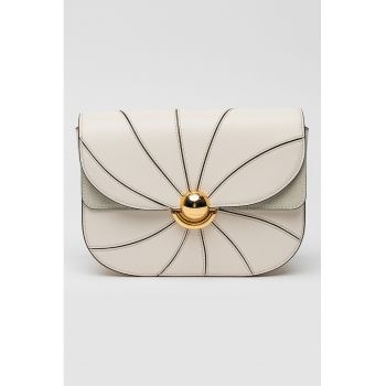 Geanta crossbody din piele Sfera S - Negru/Gri deschis