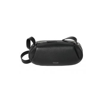 Geanta crossbody mica din piele - Negru