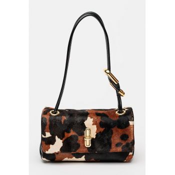 Geanta cu bareta de umar The Cow Haircalf - Negru/Maro