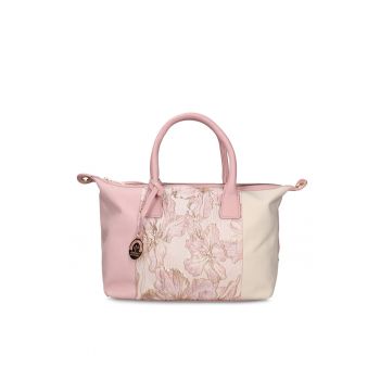 Geanta cu model patchwork Zefira Lux - Roz