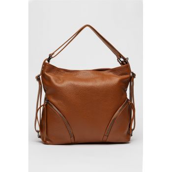 Geanta hobo de piele - Caramel